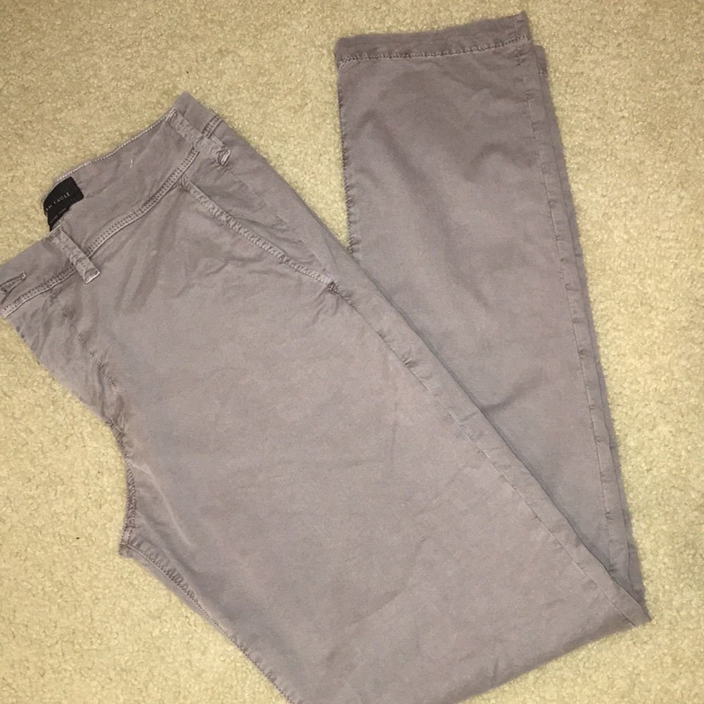 Grey American Eagle Khakis slim straight NWOT